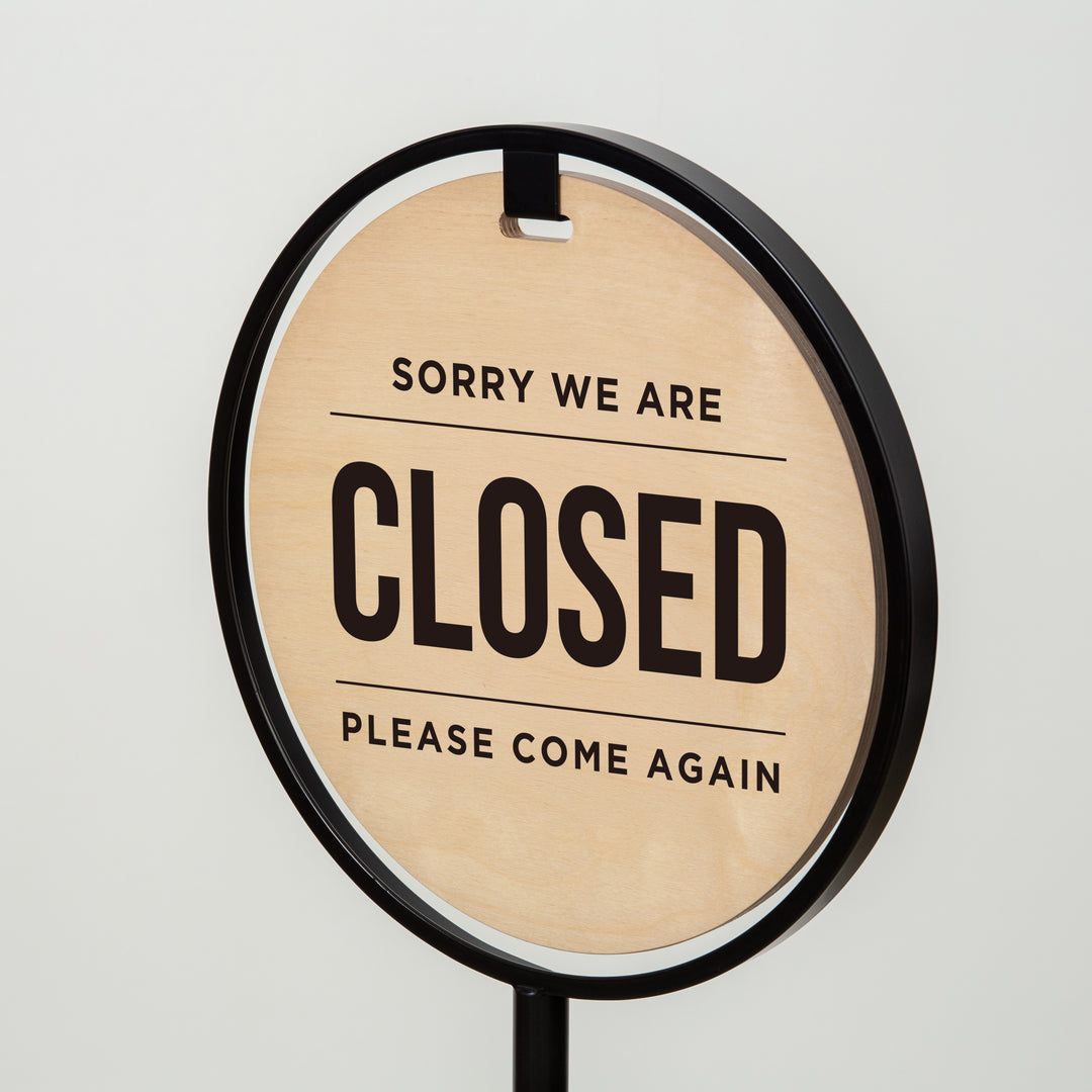 OPEN & CLOSED Round Frame Sidewalk Sign