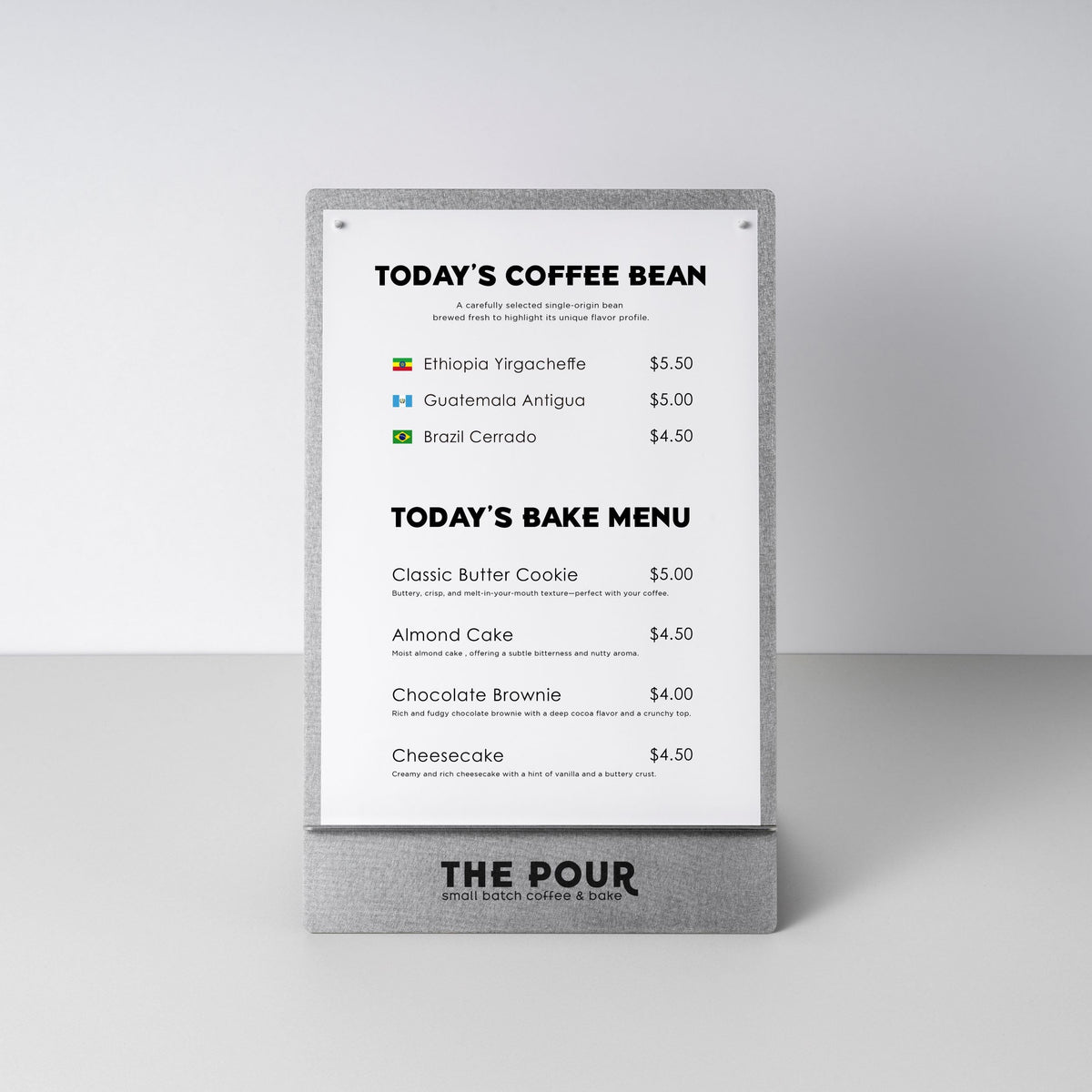 Menu Counter Sign Tabletop Menu Holder