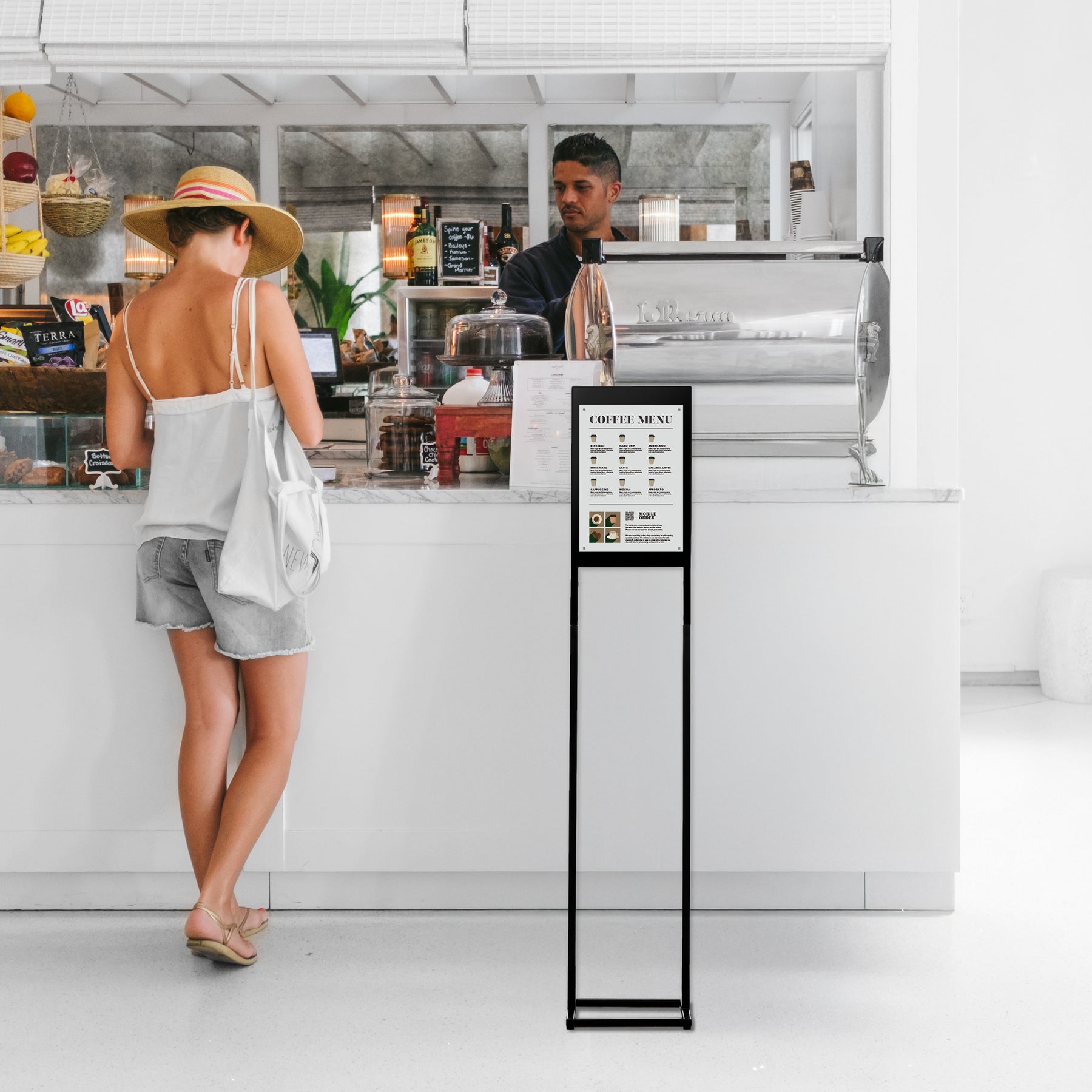 Menu Support. Sign Vertical Menu Stand Sign – A4