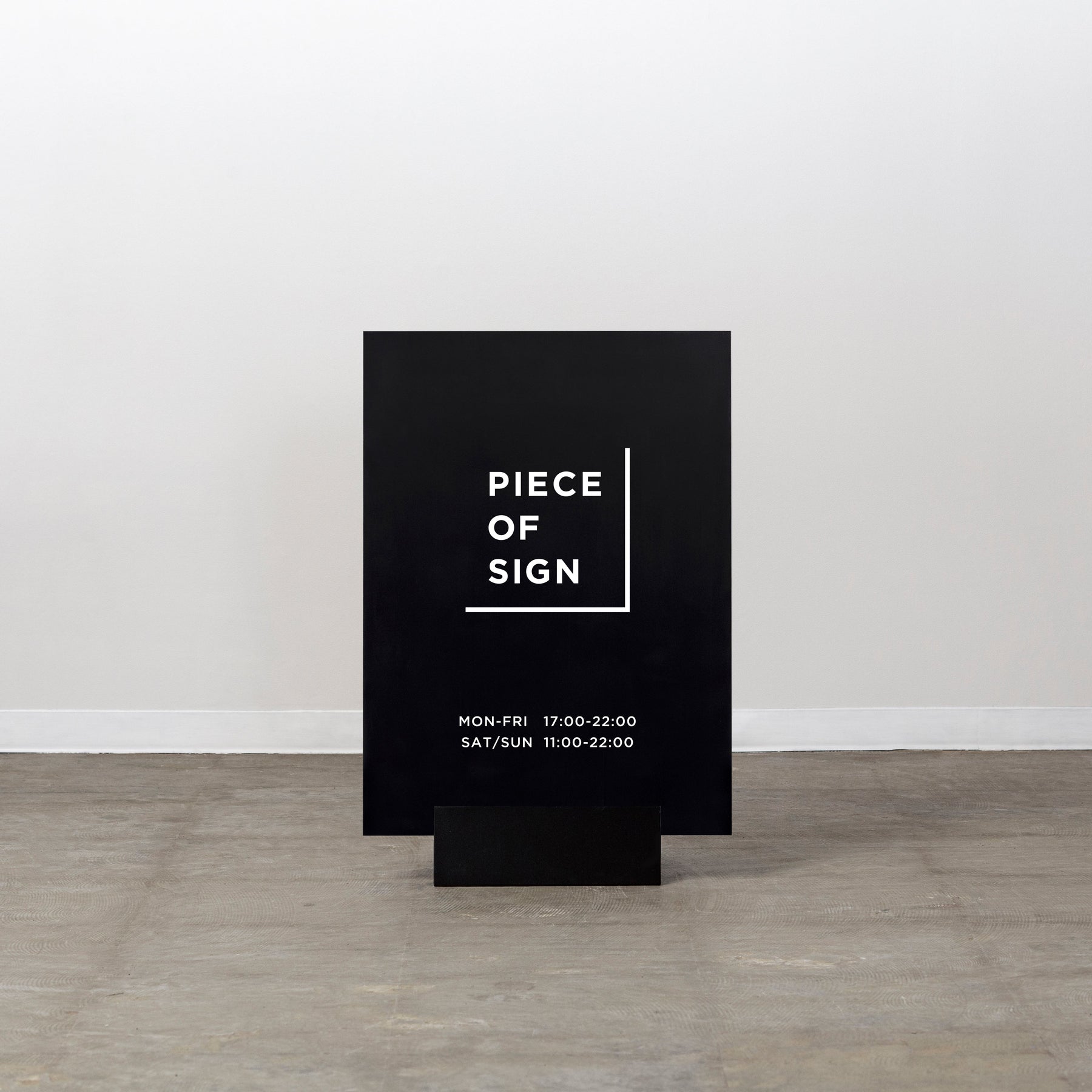 Solid Mini Sign Minimal Base Standing Sign L-SIZE